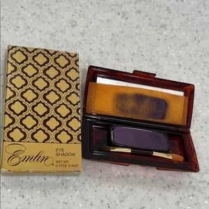 Vintage EMLIN Eyeshadow~VIOLET~NOS/NIB~Faux Brown Tortoise Case